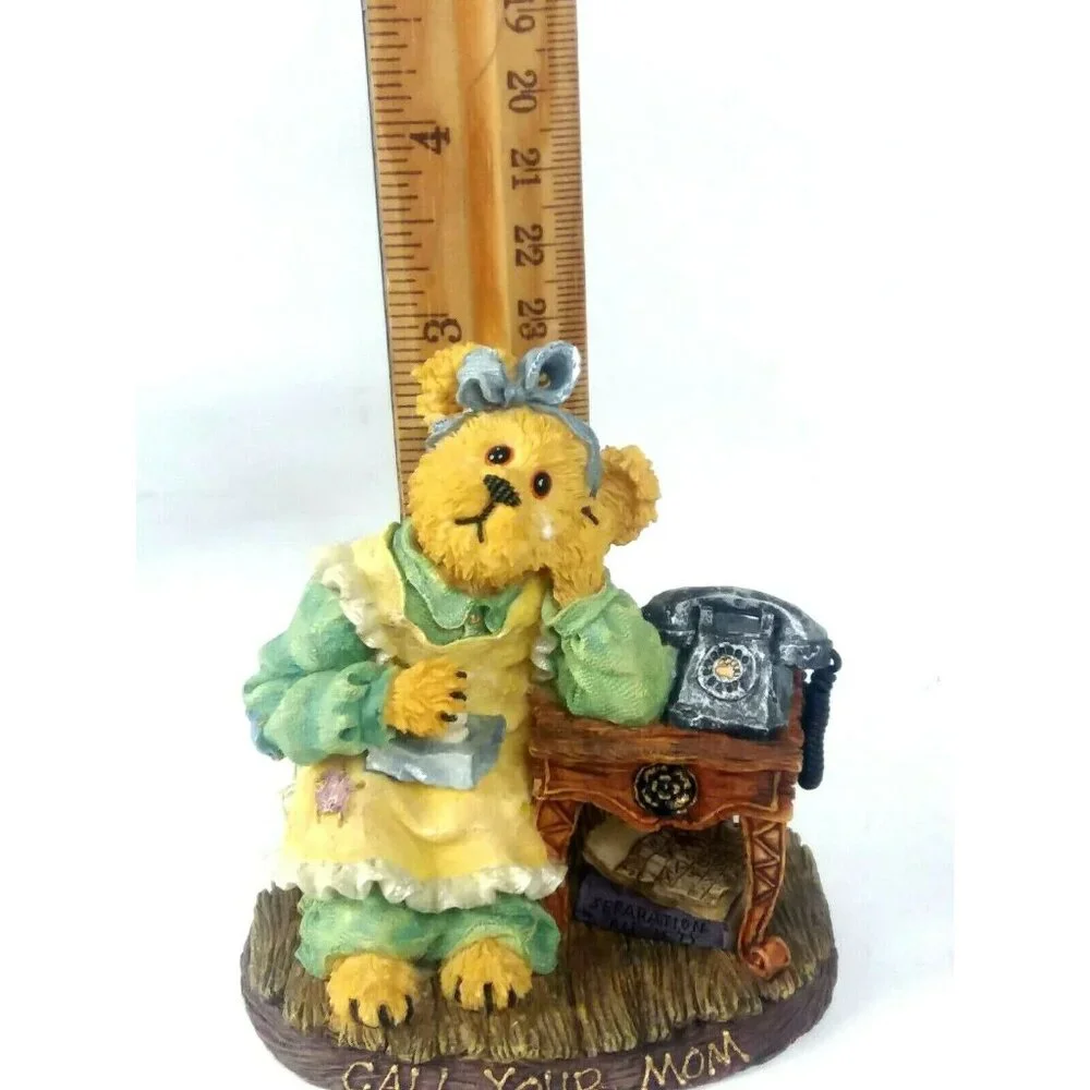 Boyds Momma Figurine Bearstone Collection Momma Guiltrip Call Your Mom First Ed - Picture 8 of 9